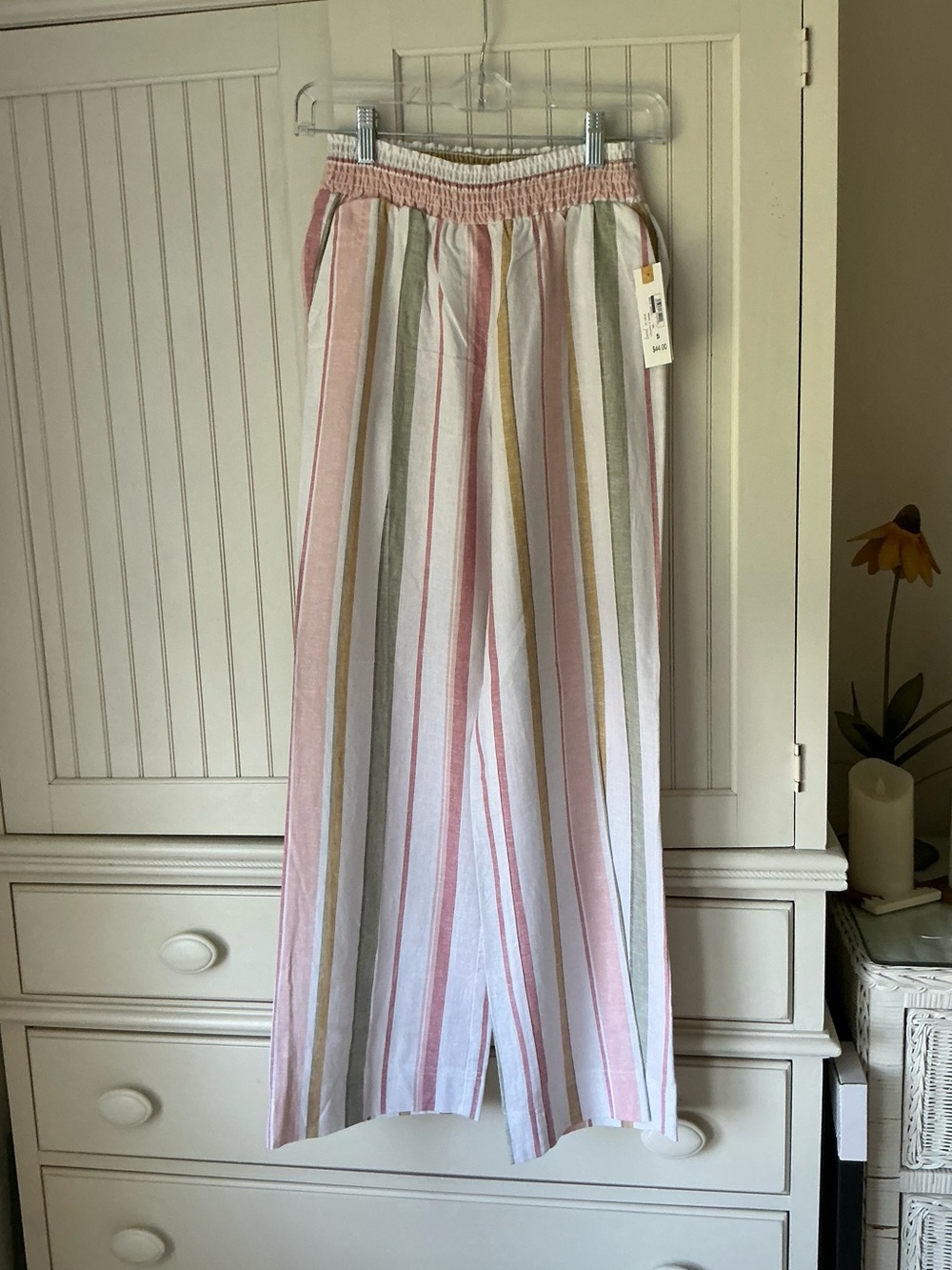 NWT Washable Linen Striped Summer Pants ☀️